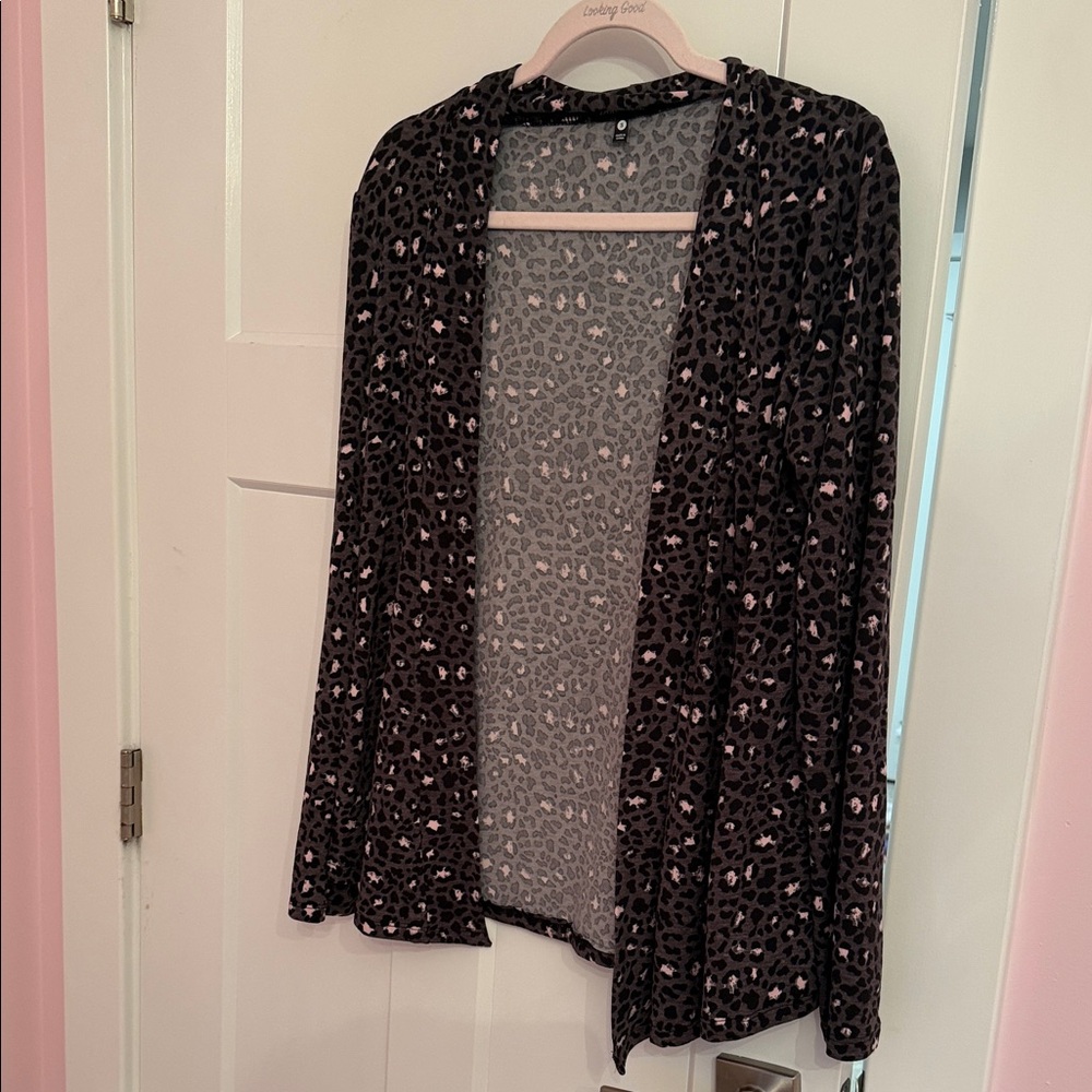 Black and Pink Leopard Cardigan